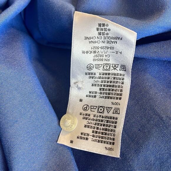 Tommy Bahama Blue Men’s Dress Button Down Shirt 16.5" Preppy Basic Staple - Picture 4 of 5